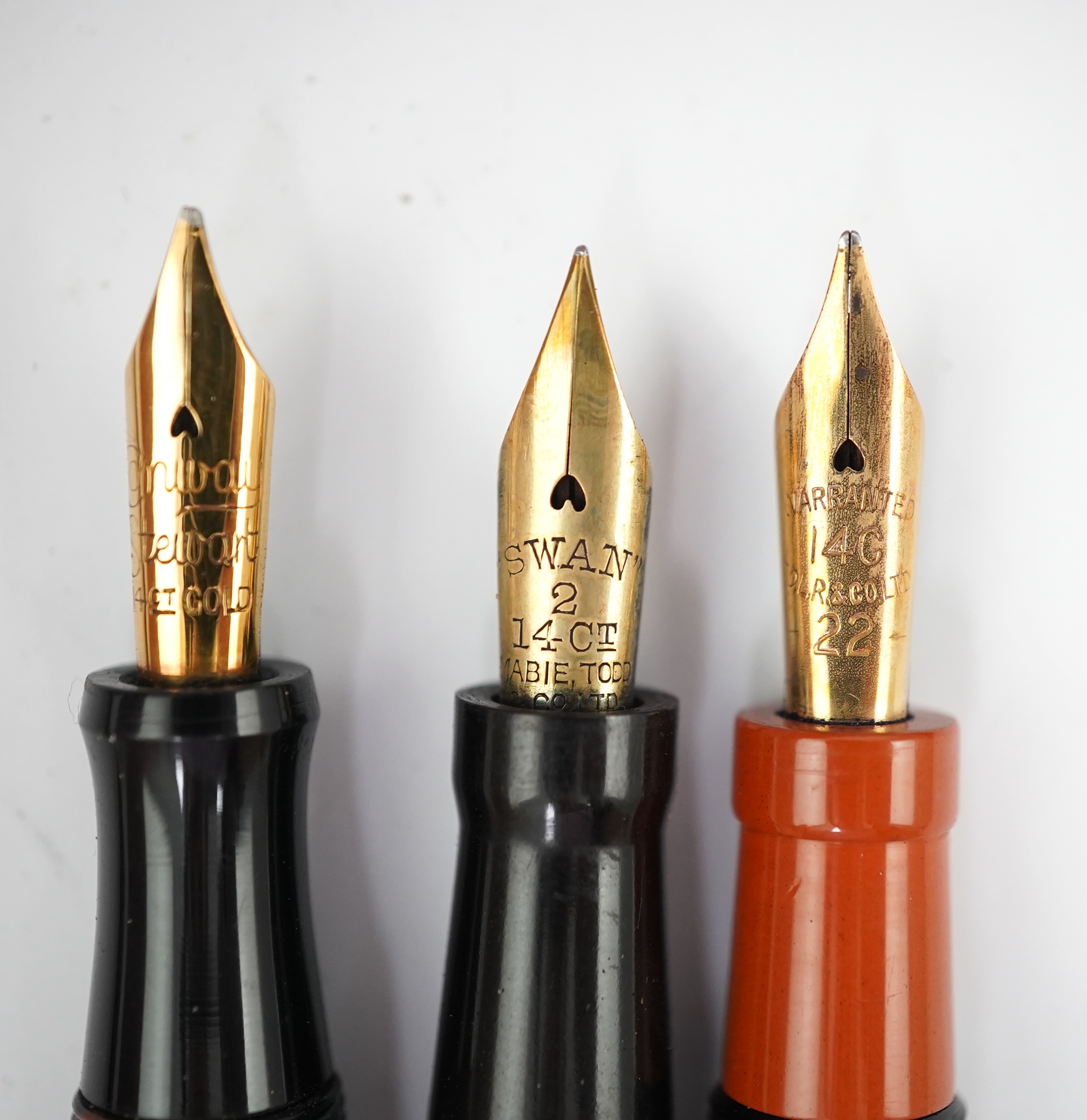 Five UK pens, Swan, Onoto and Conwy Stewart